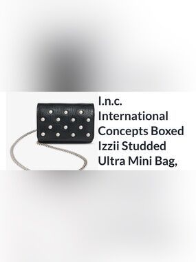 I.N.C Izzii Stud Mini Bag. Black.